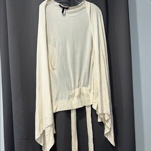 Cream Open Front Cardigan